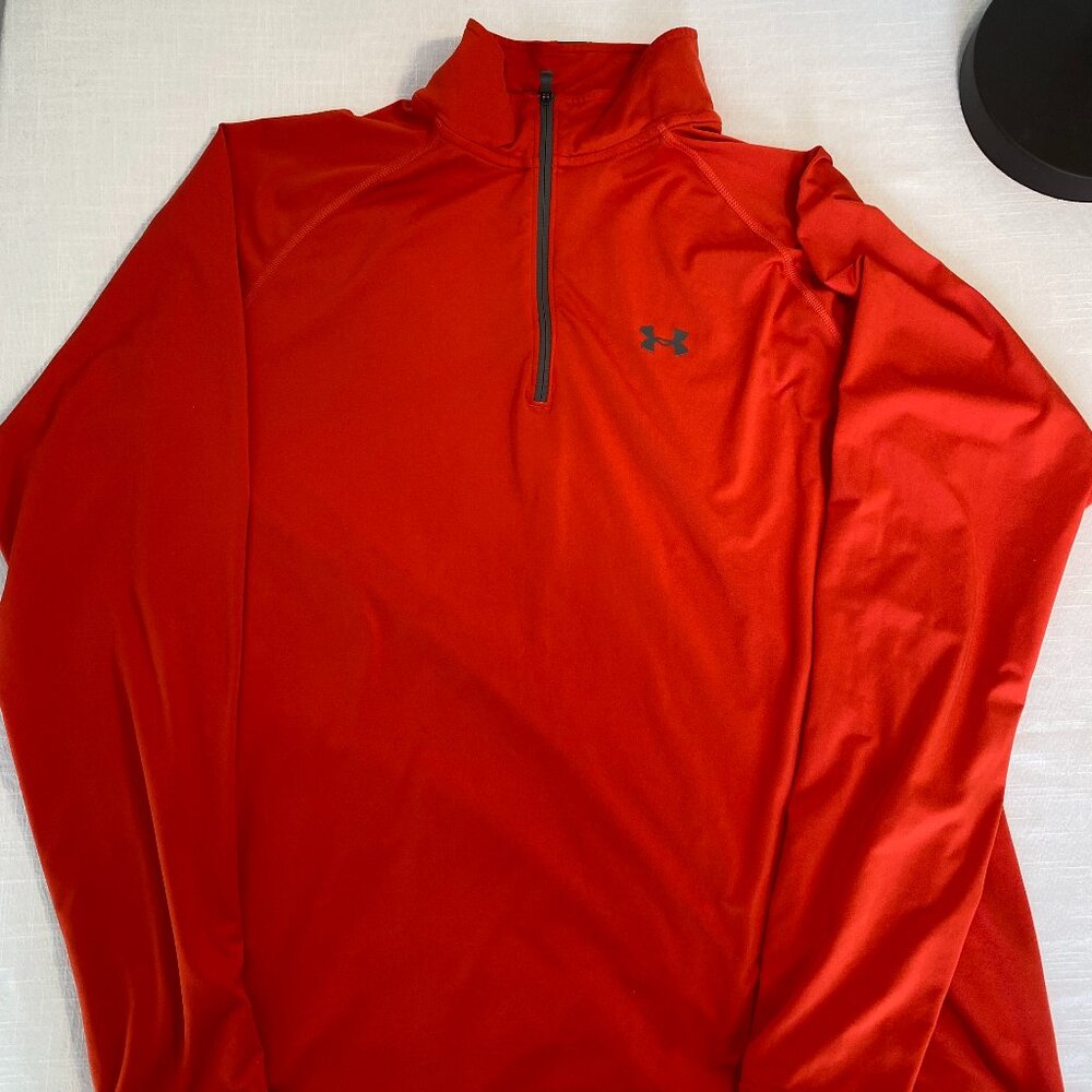 🔥 Under Armour Men’s Tech™ 1/4 Zip Pullover – Vibrant Orange – Size Large
